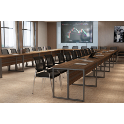 Krzesła Vienna (50 szt ) Stół konferencyjny 828x414cm Twist C50 na 50 osób